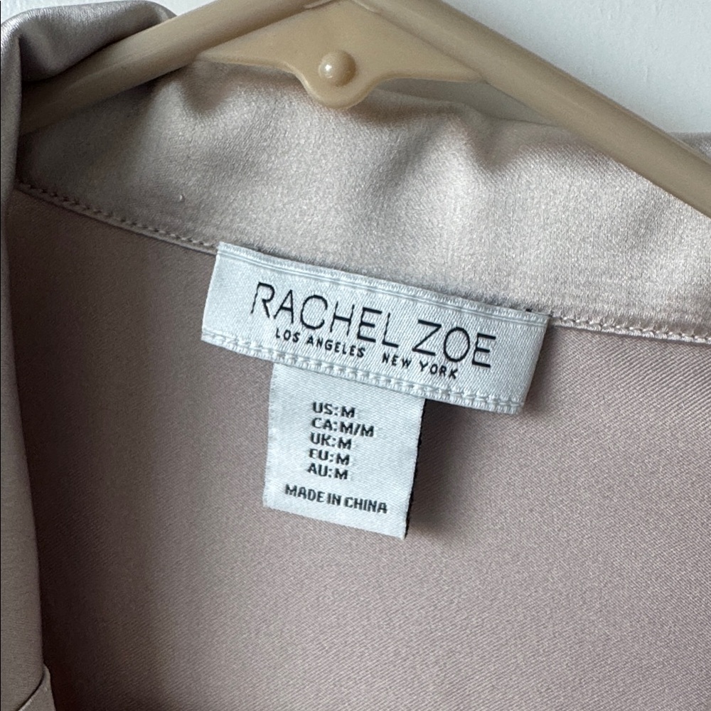 Rachel Zoe Satin Button-Front Blouse | Size M - Picture 2 of 6
